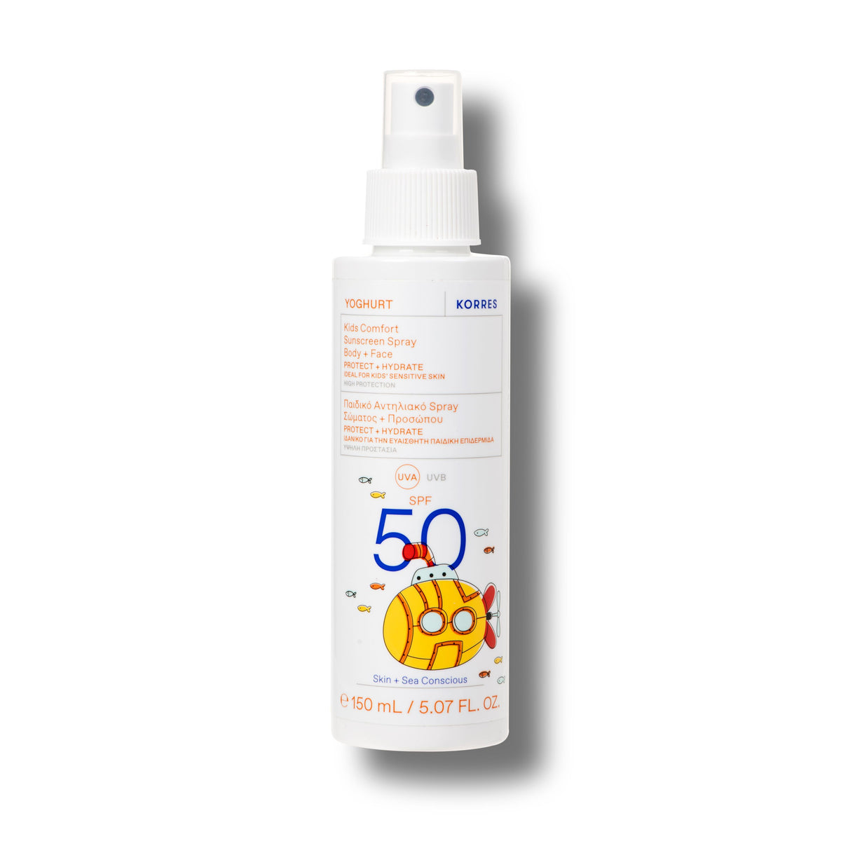 YOGHURT Komfort Sonnenschutzspray für Kinder für Gesicht & Körper SPF50