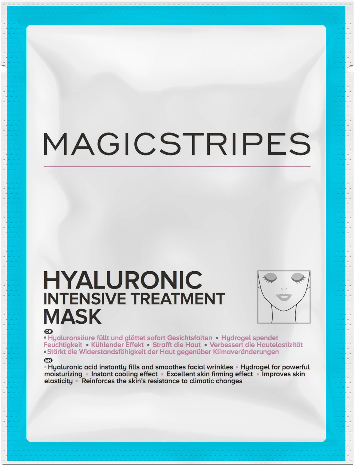 Hyaluronic treatment mask sachet