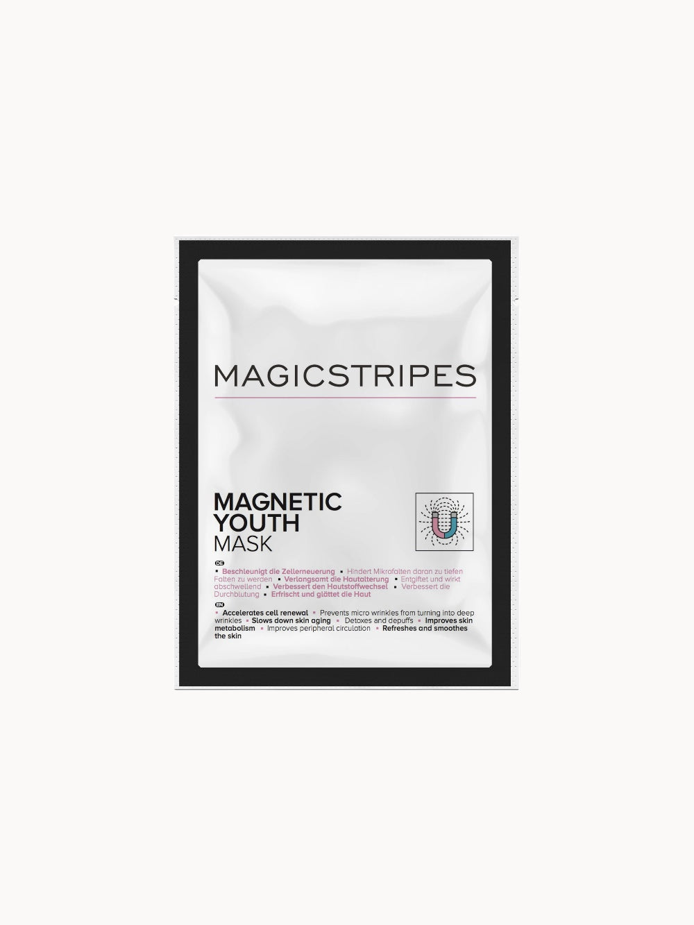 Magnetic youth mask sachet