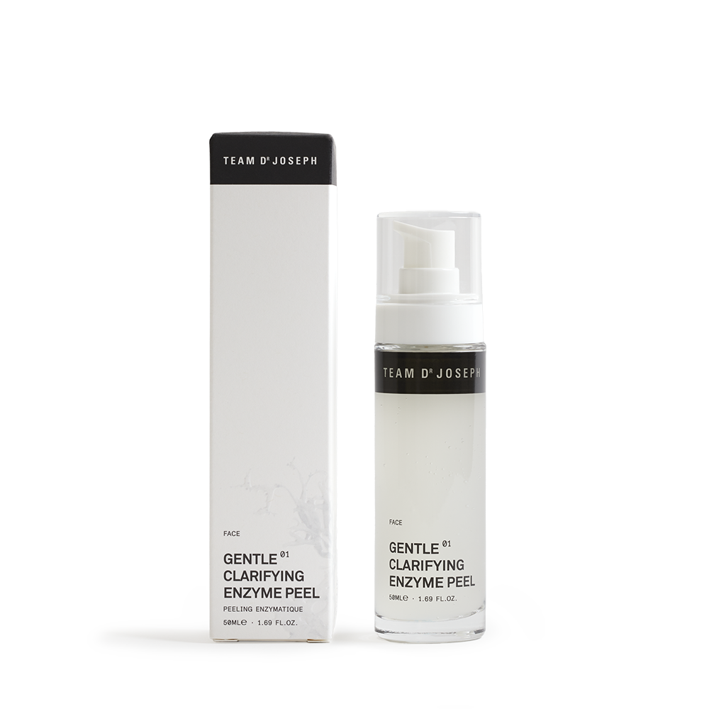 Gentle clarifying enzyme peel